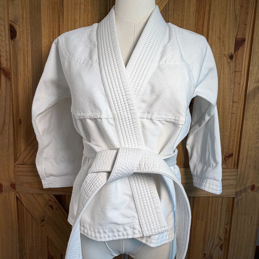 Classic Kimono Youth Y0 Brazilian Jiu Jitsu Gi White Belt CompridoBJJ Patch